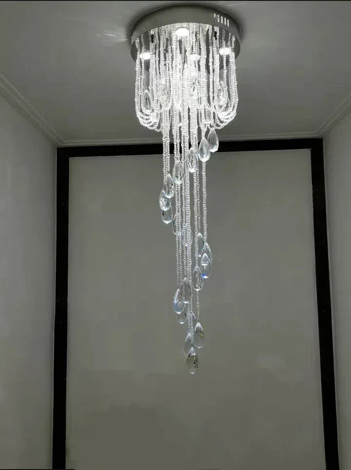 Luster Gaze Grand Cascade Spiral Crystal Chandelier - Background Shot