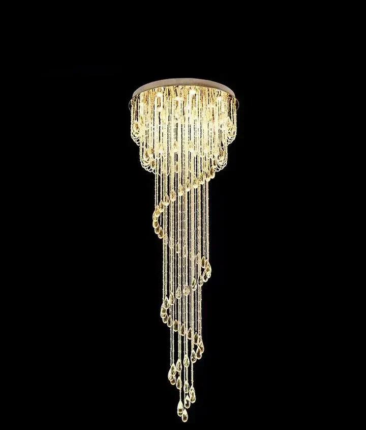 Luster Gaze Grand Cascade Spiral Crystal Chandelier - Background Shot