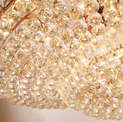 Luster Gaze Grand Empire Gilt Crystal Chandelier - Background Shot