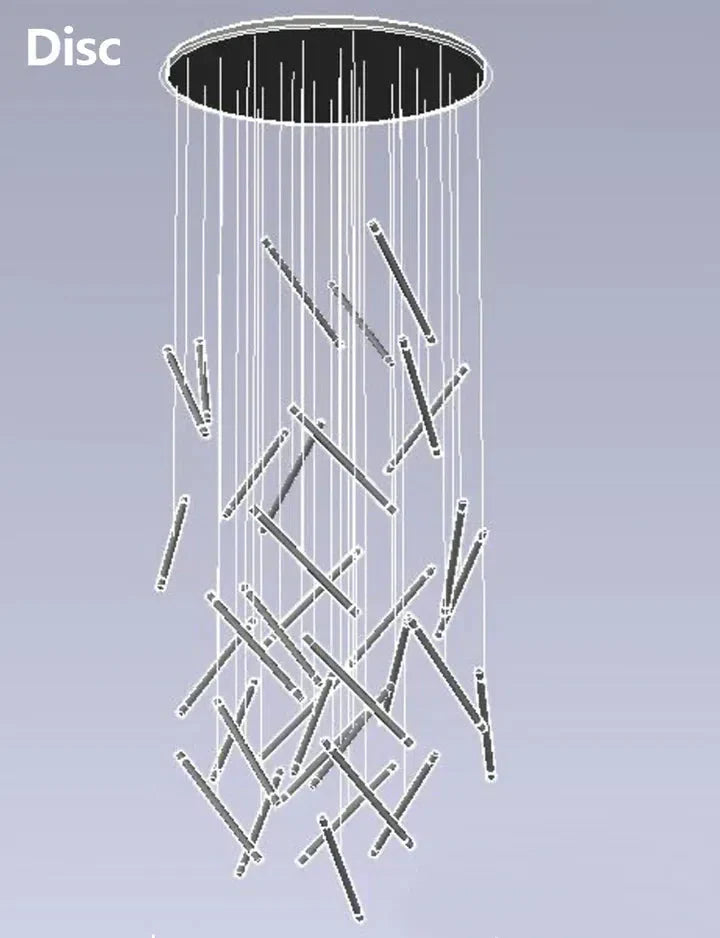Luster Gaze Linea Sculptural Rods Chandelier - Background Shot