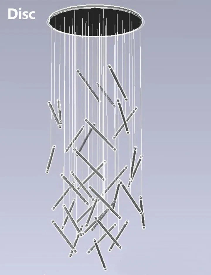 Modern Italian Creative Art Sticks Ceiling Chandelier for Living Room/Staircase/Hotel Lobby, round ,rectangle, extra large , oversized, sticks, acrylic, adjustable, foyer, duplex
