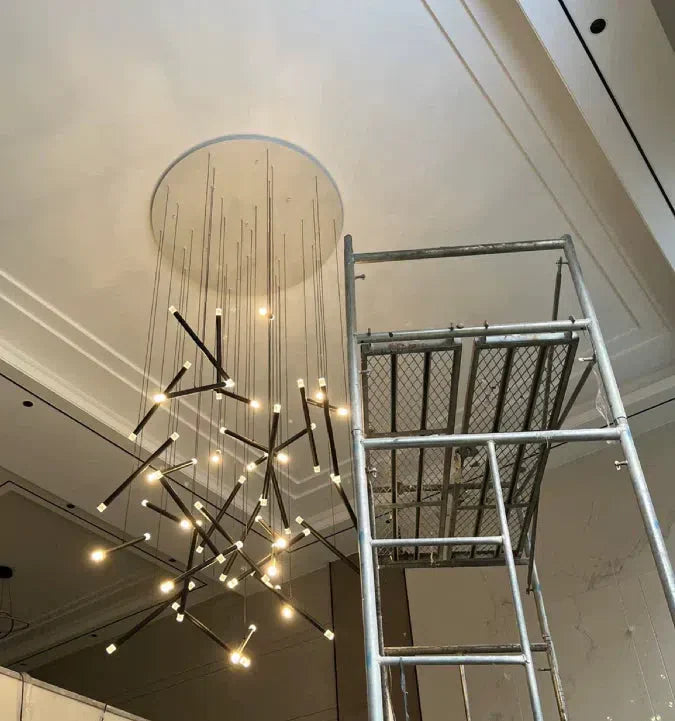 Modern Italian Creative Art Sticks Ceiling Chandelier for Living Room/Staircase/Hotel Lobby, round ,rectangle, extra large , oversized, sticks, acrylic, adjustable, foyer, duplex