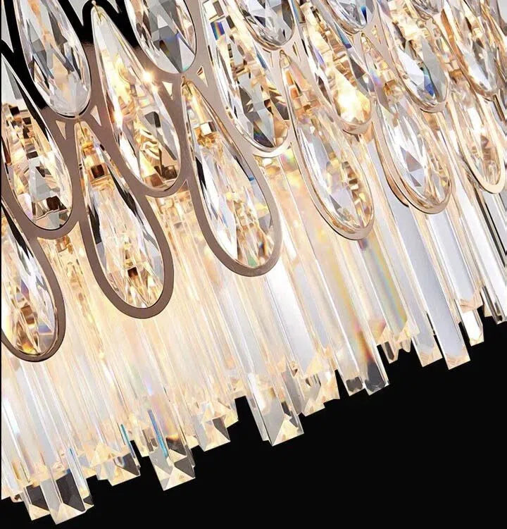 Luster Gaze Grand Tiered Raindrop Crystal Chandelier - Background Shot