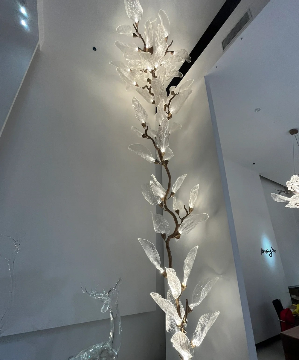 Creative Bionic Resin Leaves Chandelier