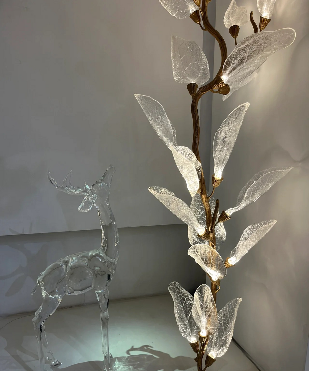 Creative Bionic Resin Leaves Chandelier