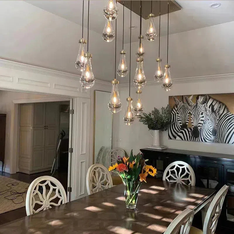 Raindrop Glass Linear Chandelier