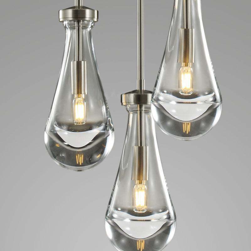 Raindrop Round Bedroom Chandelier 5 Lights 14"D
