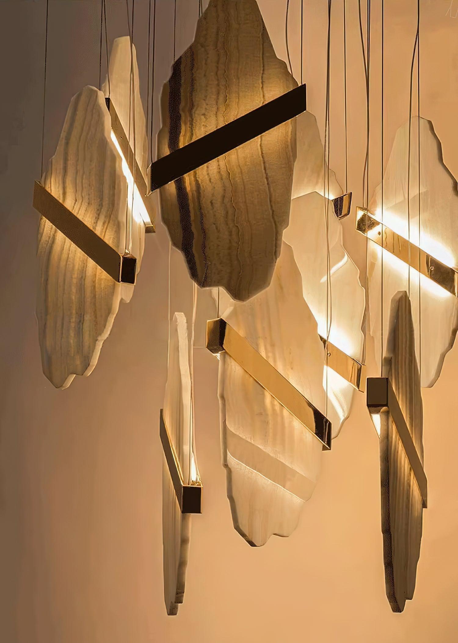 Luster Gaze Sculptural Alabaster 9-Light Chandelier - Background Shot