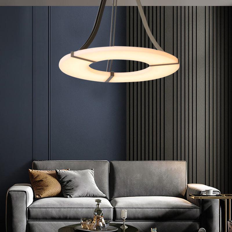 Nova Round Alabaster Plate Chandelier