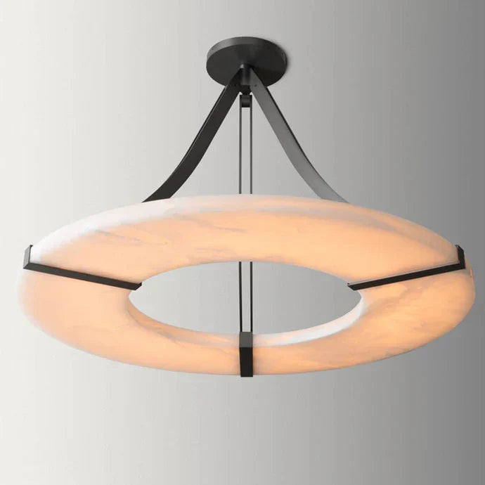 Modern Round Alabaster Chandelier