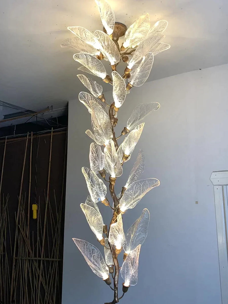Creative Bionic Resin Leaves Chandelier