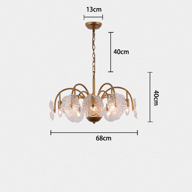 Lysen Vintage Glass Luxury Large Tiered Chandelier For Living Room