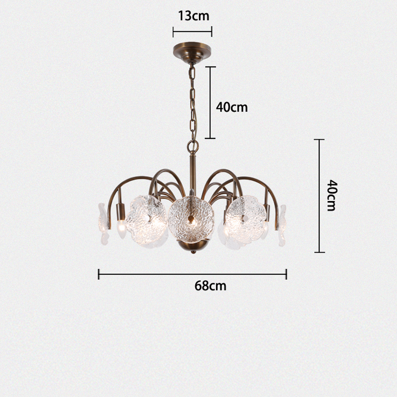 Lysen Vintage Glass Luxury Large Tiered Chandelier For Living Room