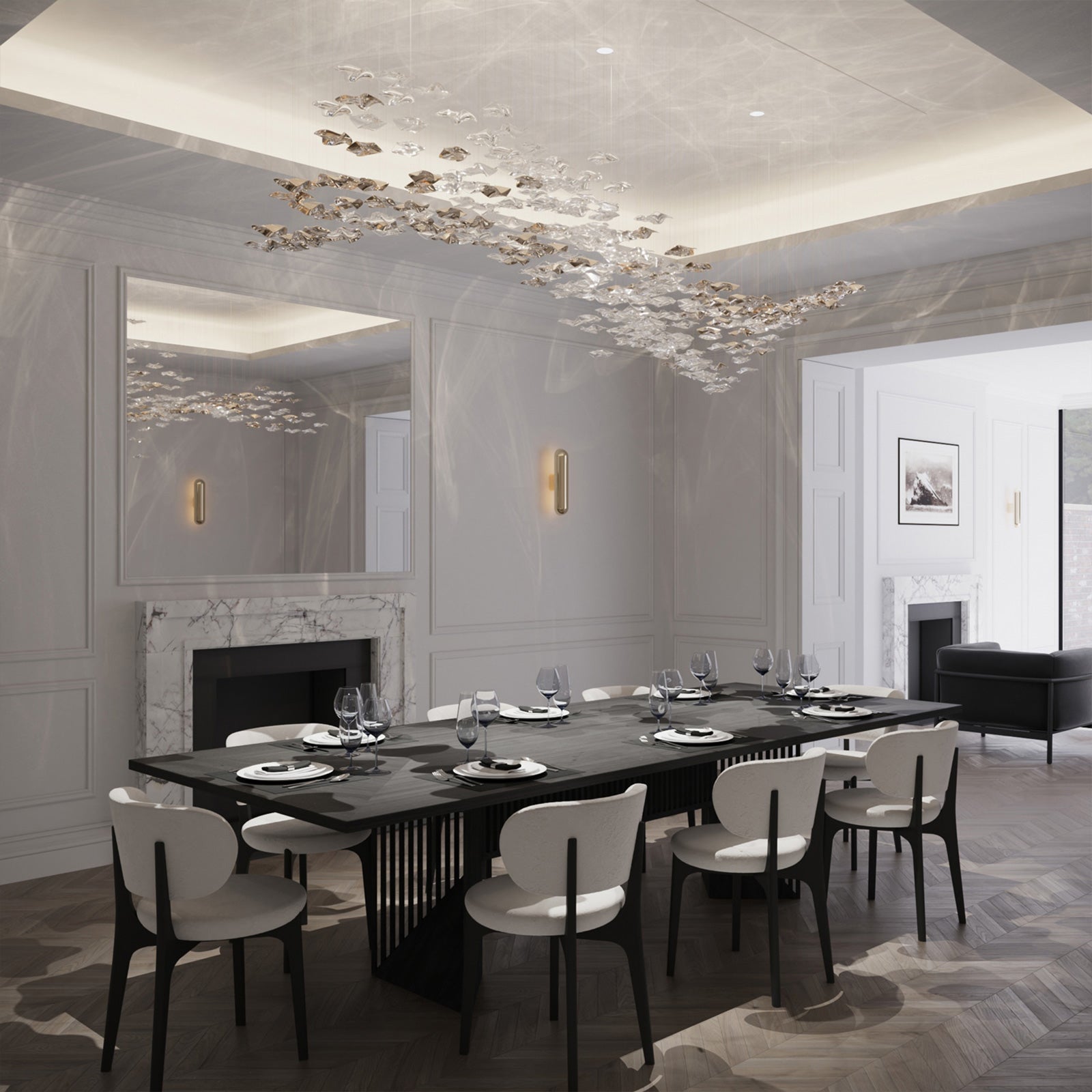 Tidal Stair Crystal Spiral Chandelier