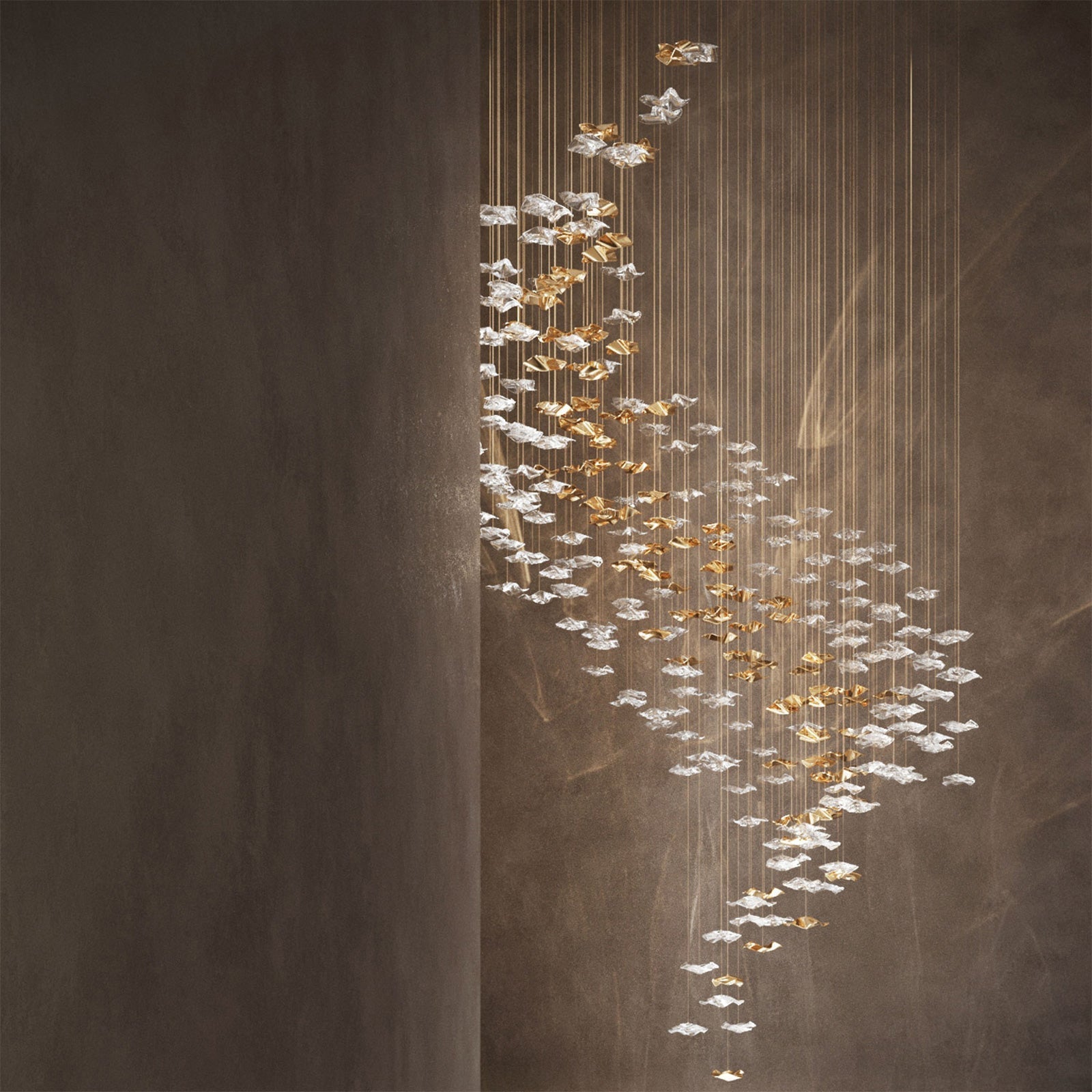 Tidal Stair Crystal Spiral Chandelier