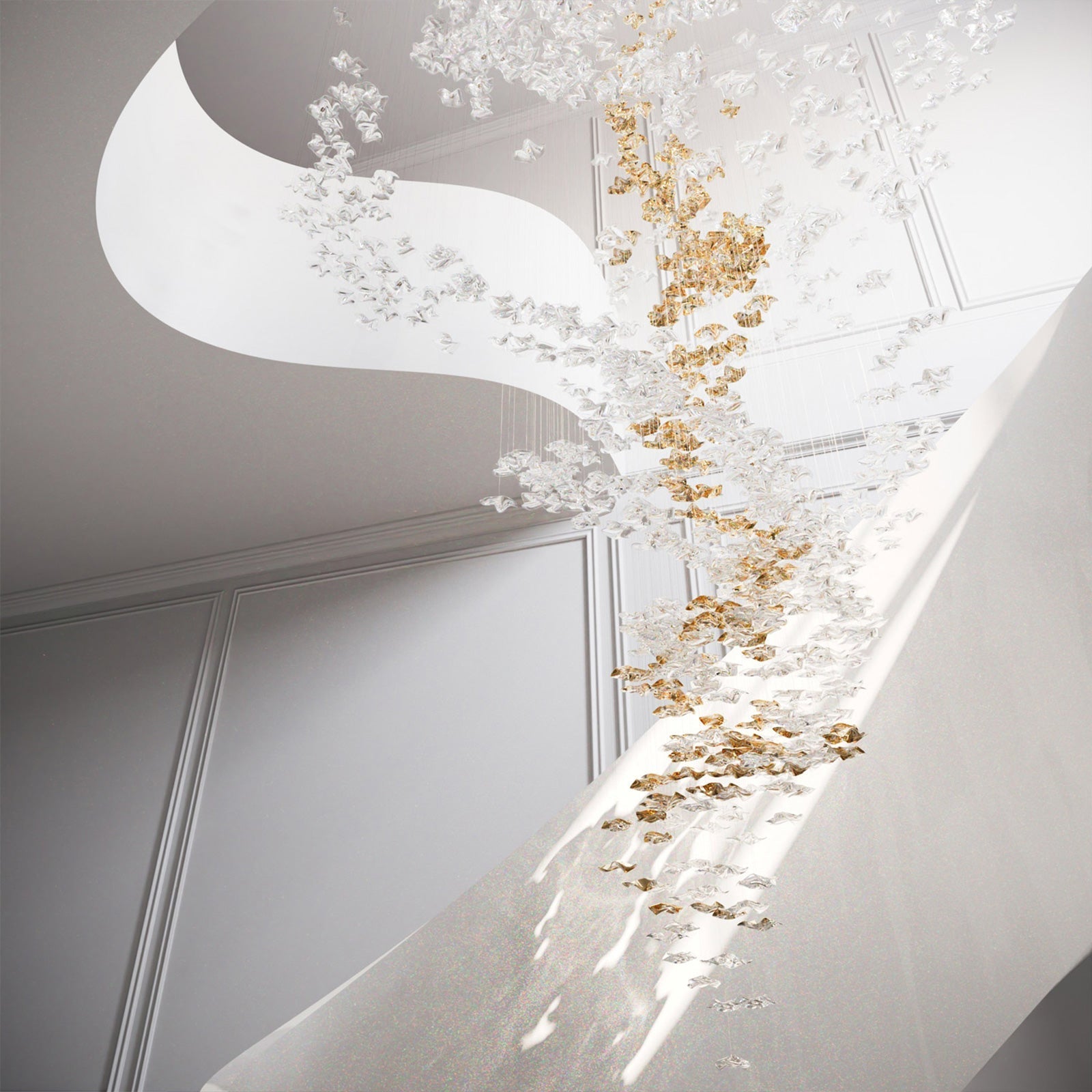 Tidal Stair Crystal Spiral Chandelier