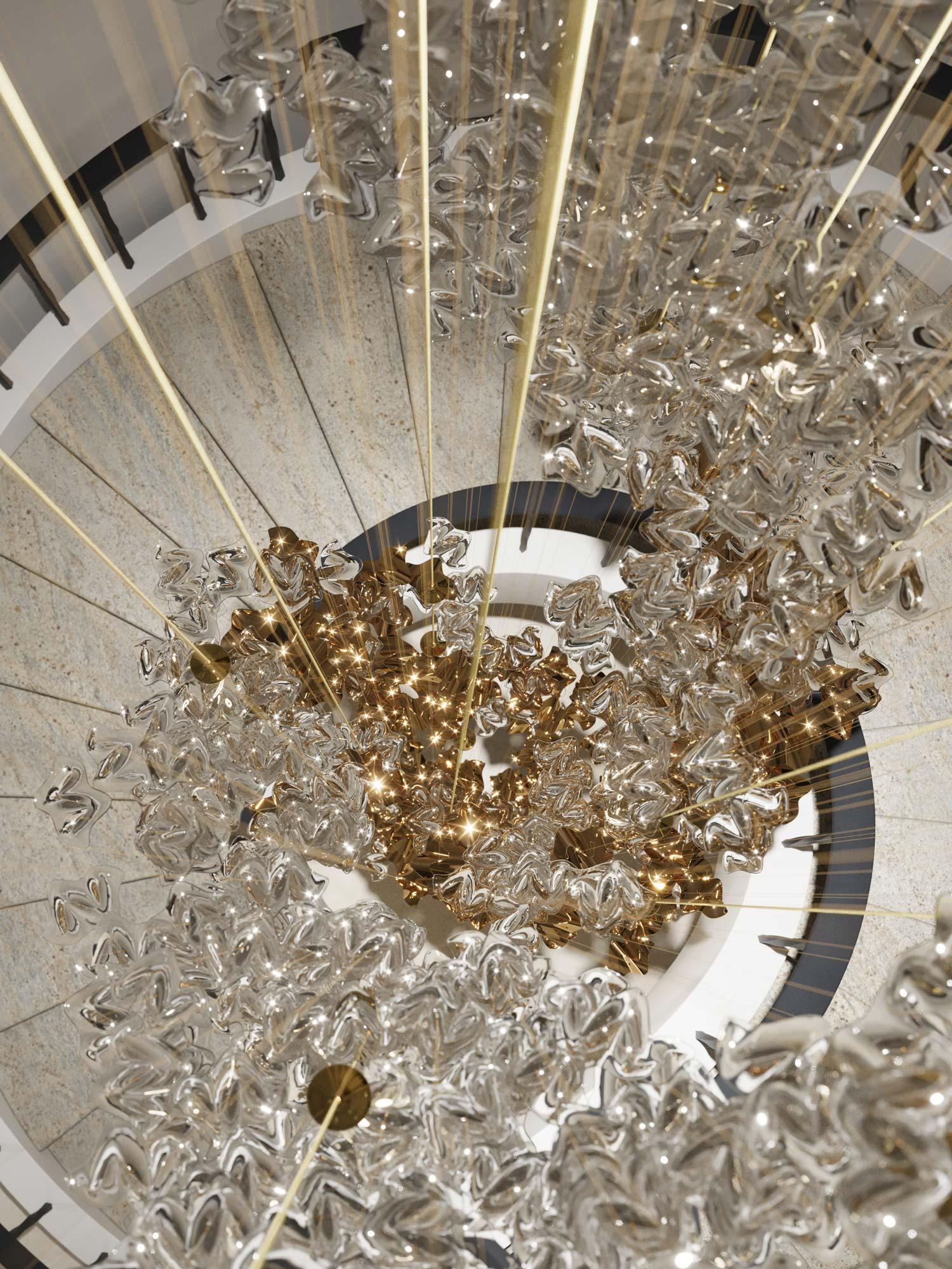 Tidal Stair Crystal Spiral Chandelier