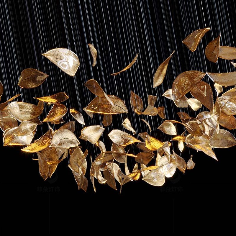 Galaxy Shake Leaves Crystal Spiral Chandelier