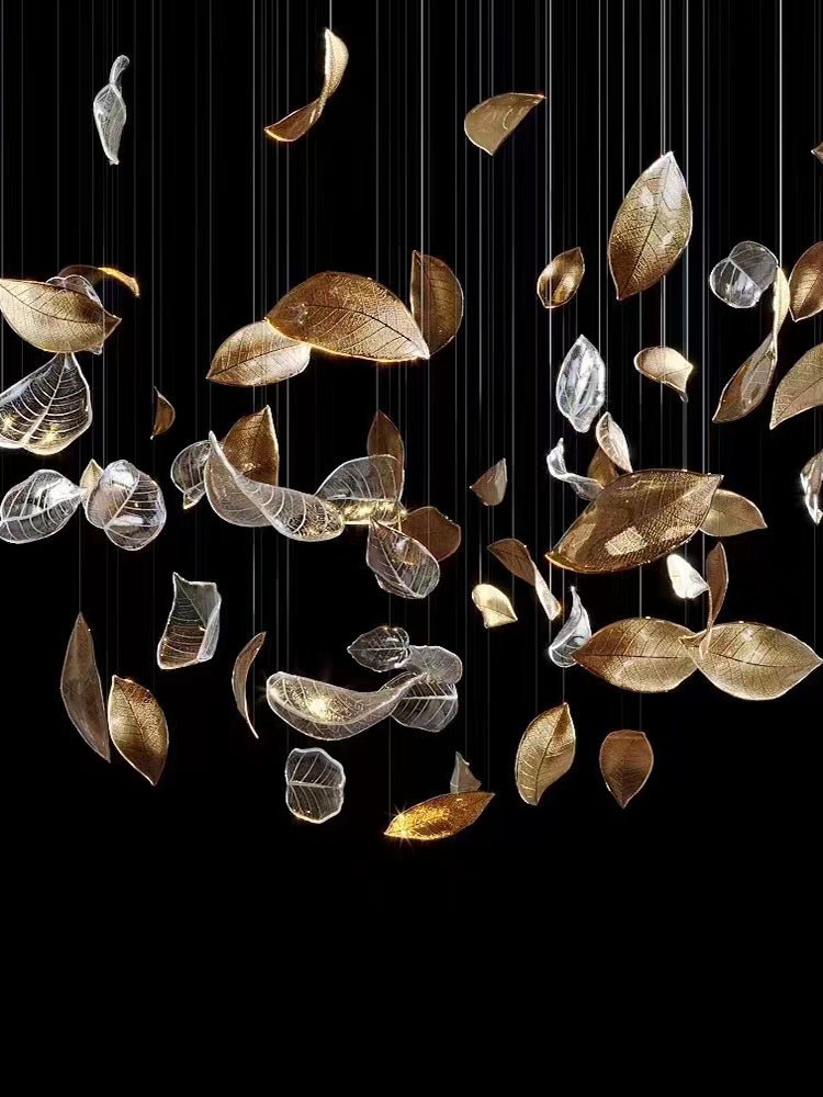 Galaxy Shake Leaves Crystal Spiral Chandelier