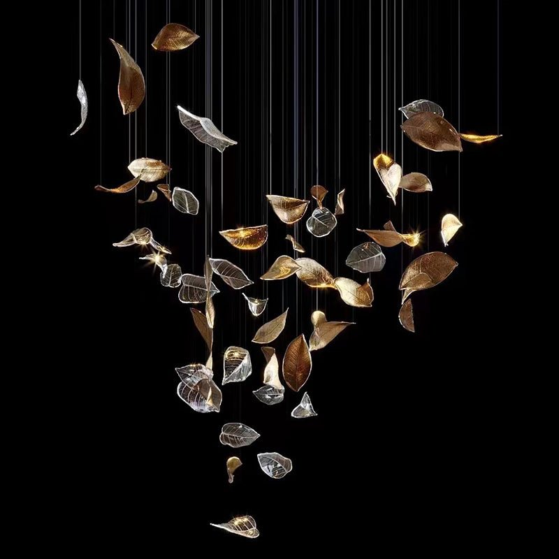 Galaxy Shake Leaves Crystal Spiral Chandelier