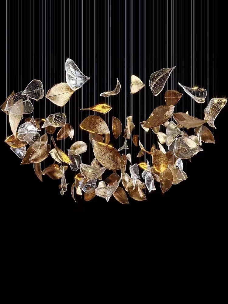 Galaxy Shake Leaves Crystal Spiral Chandelier