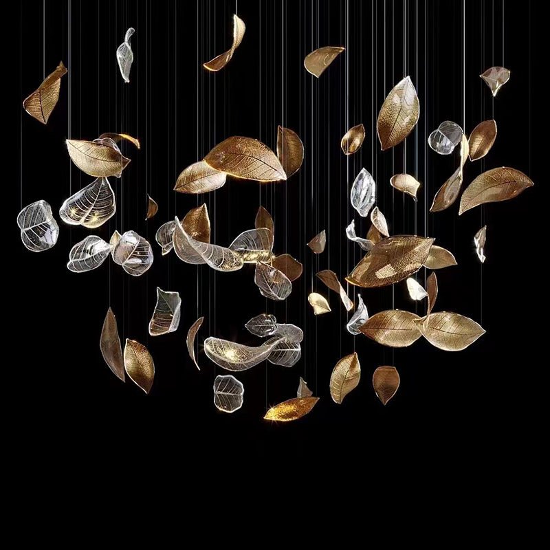 Galaxy Shake Leaves Crystal Spiral Chandelier