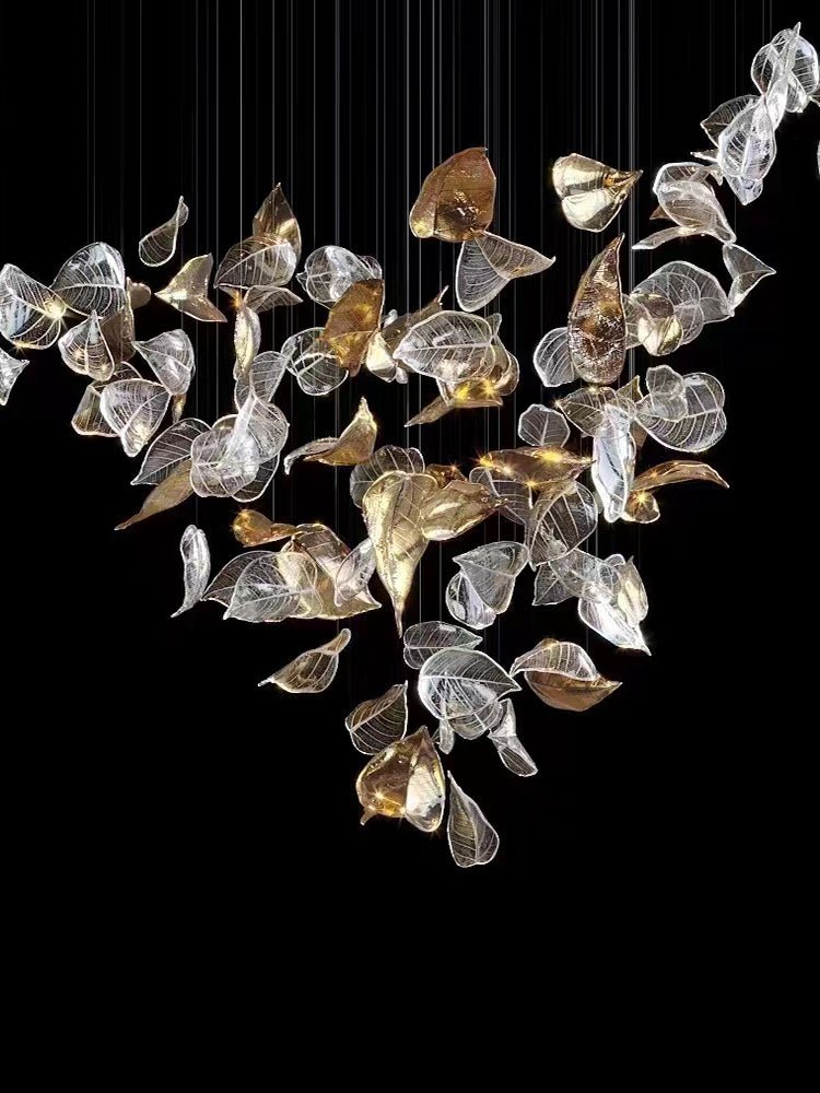 Galaxy Shake Leaves Crystal Spiral Chandelier