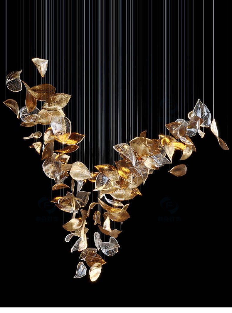 Galaxy Shake Leaves Crystal Spiral Chandelier