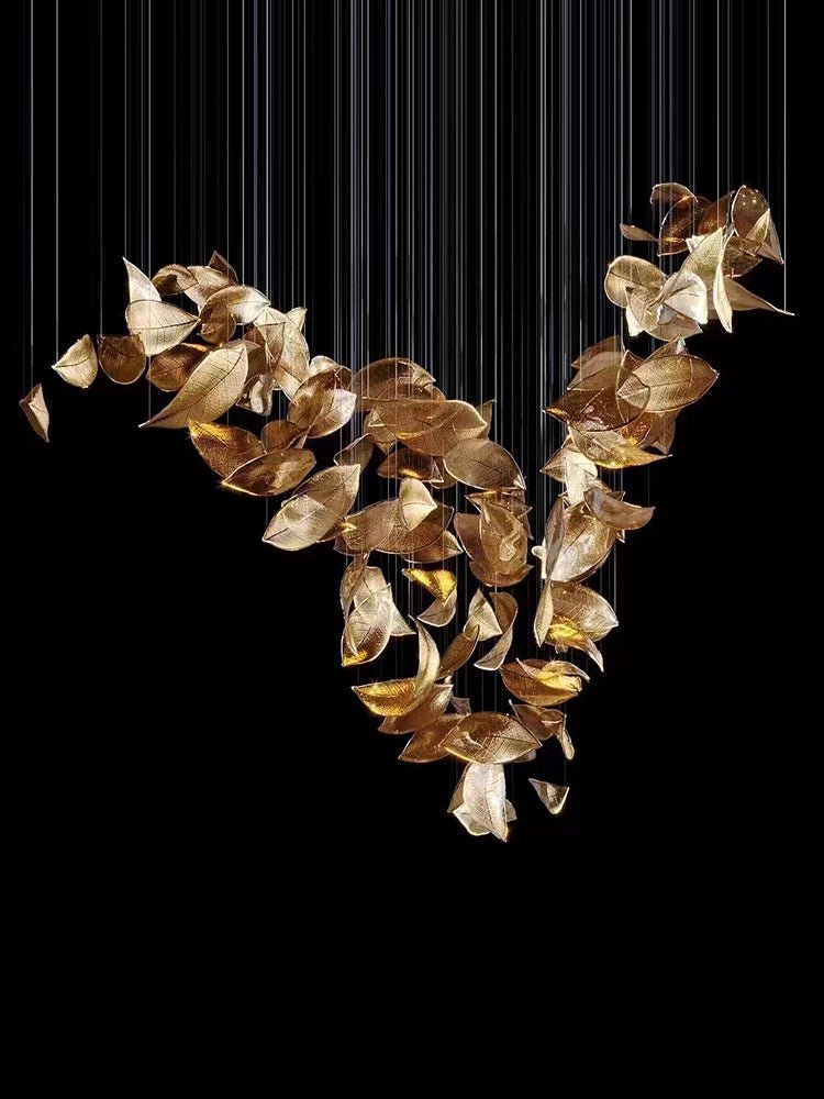 Galaxy Shake Leaves Crystal Spiral Chandelier