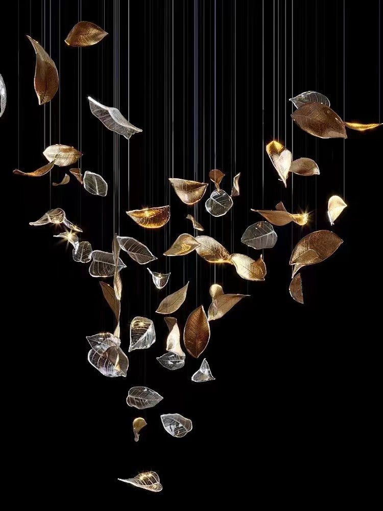 Galaxy Shake Leaves Crystal Spiral Chandelier