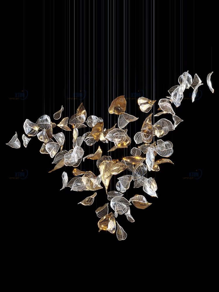 Galaxy Shake Leaves Crystal Spiral Chandelier