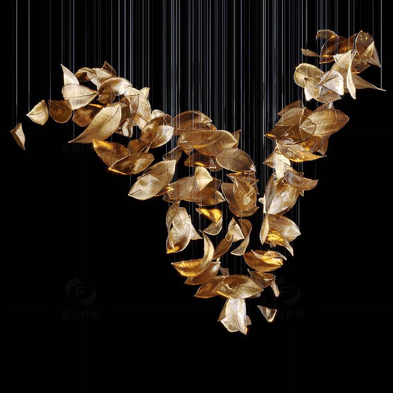 Galaxy Shake Leaves Crystal Spiral Chandelier