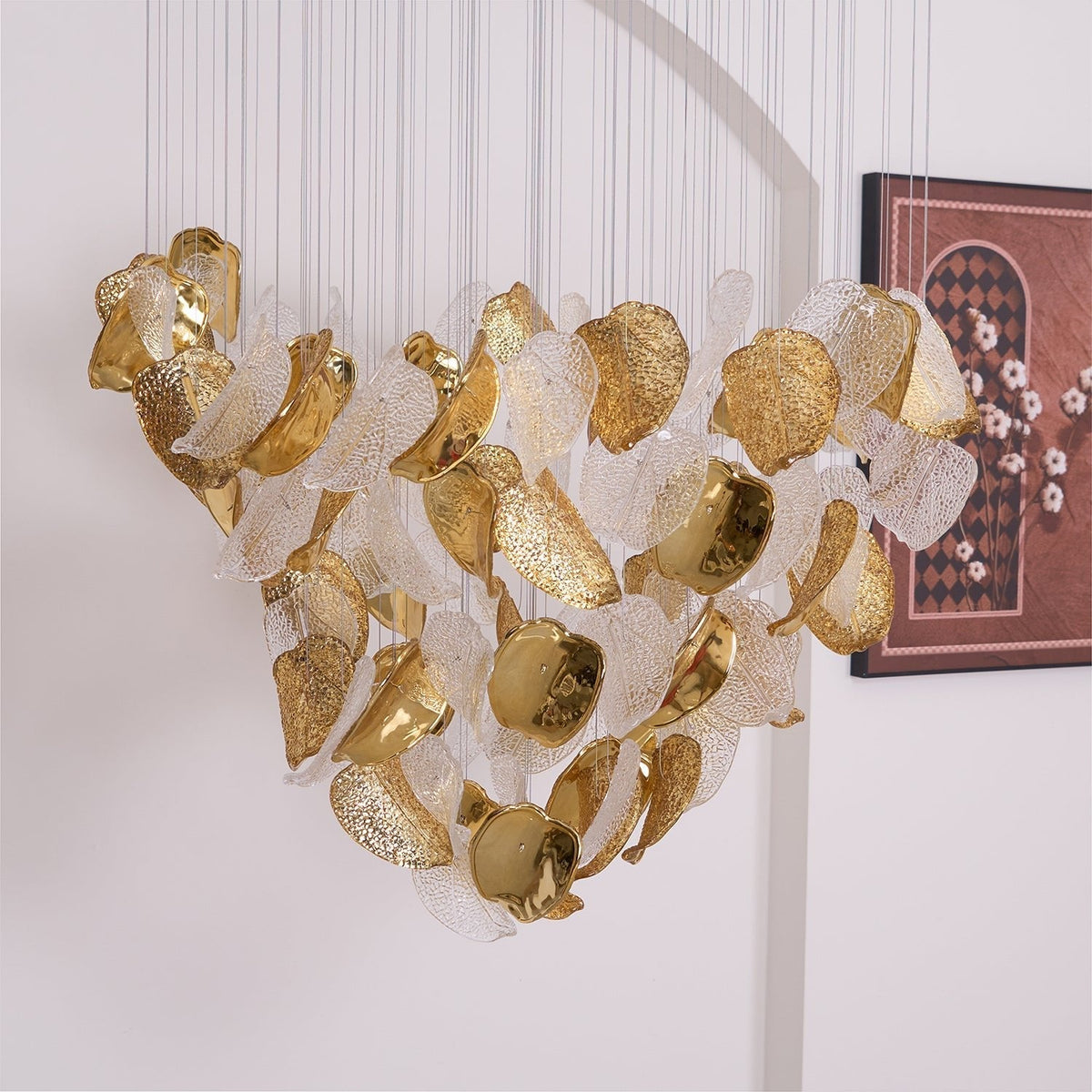 Galaxy Shake Leaves Crystal Spiral Chandelier
