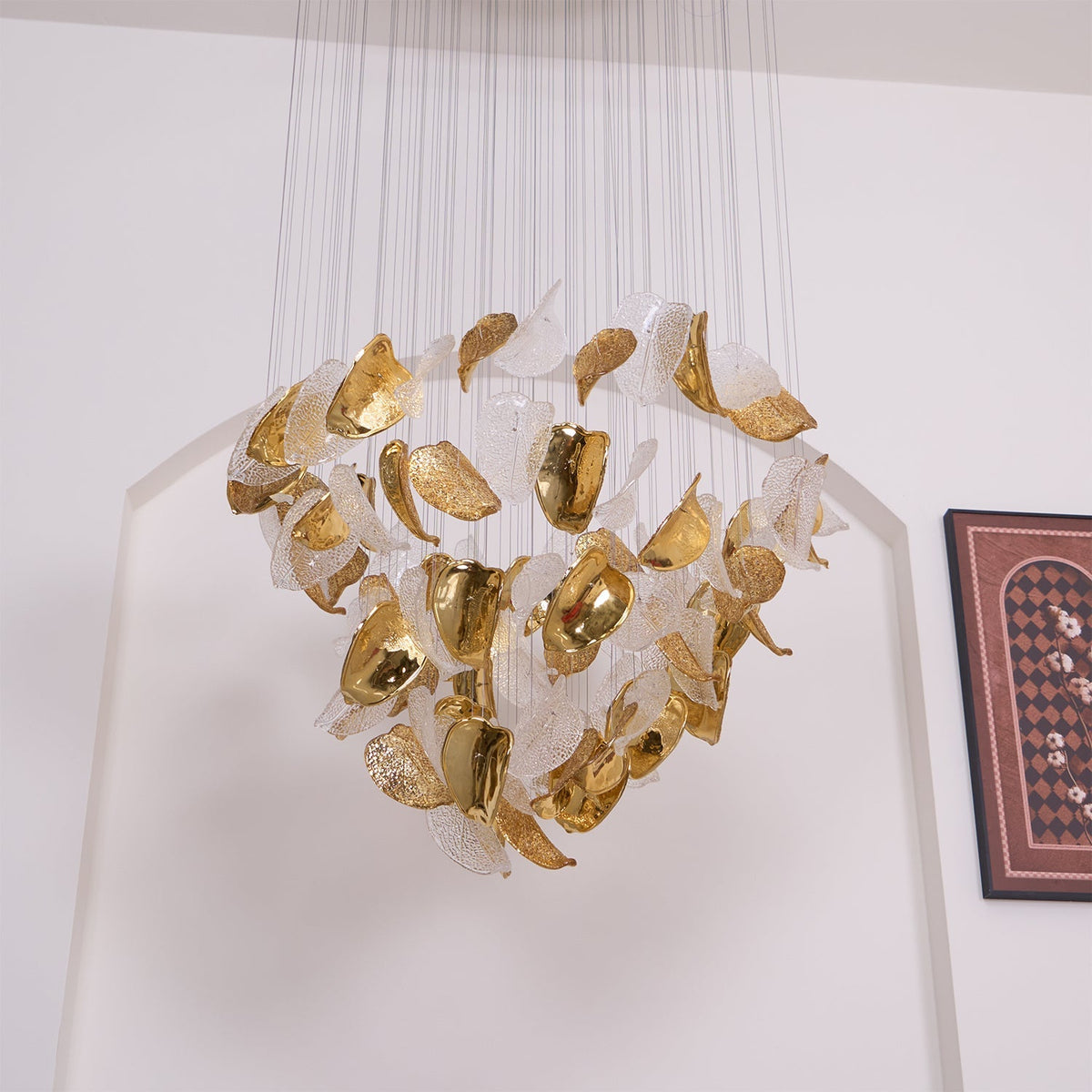 Galaxy Shake Leaves Crystal Spiral Chandelier