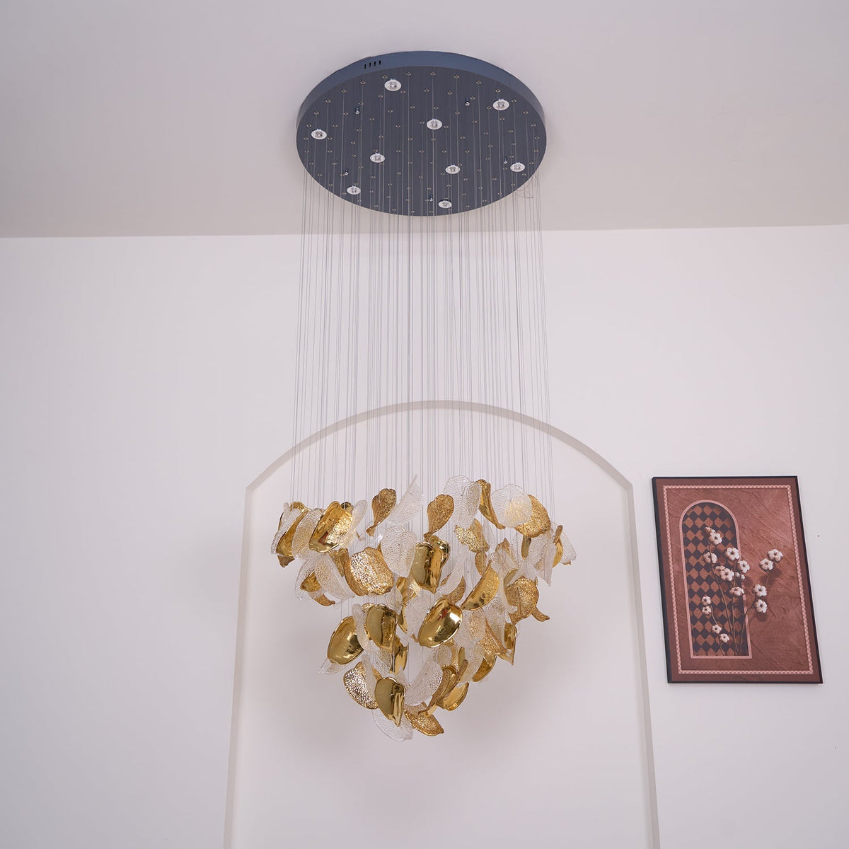 Galaxy Shake Leaves Crystal Spiral Chandelier
