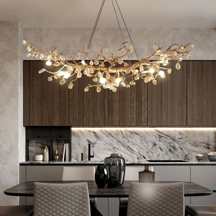 Branch Stone Crystal Dining Room Chandelier