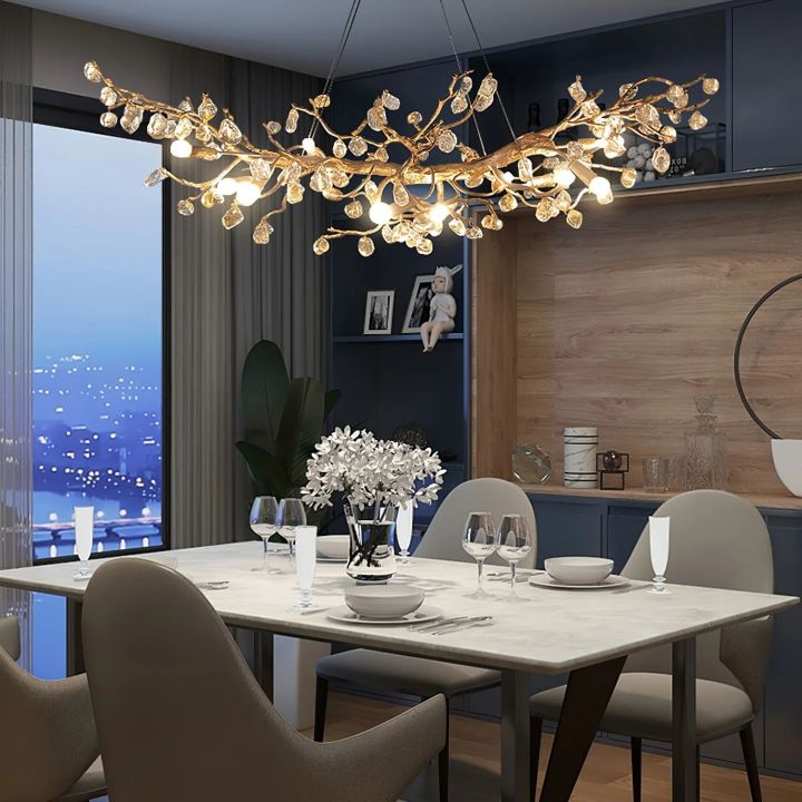Branch Stone Crystal Dining Room Chandelier