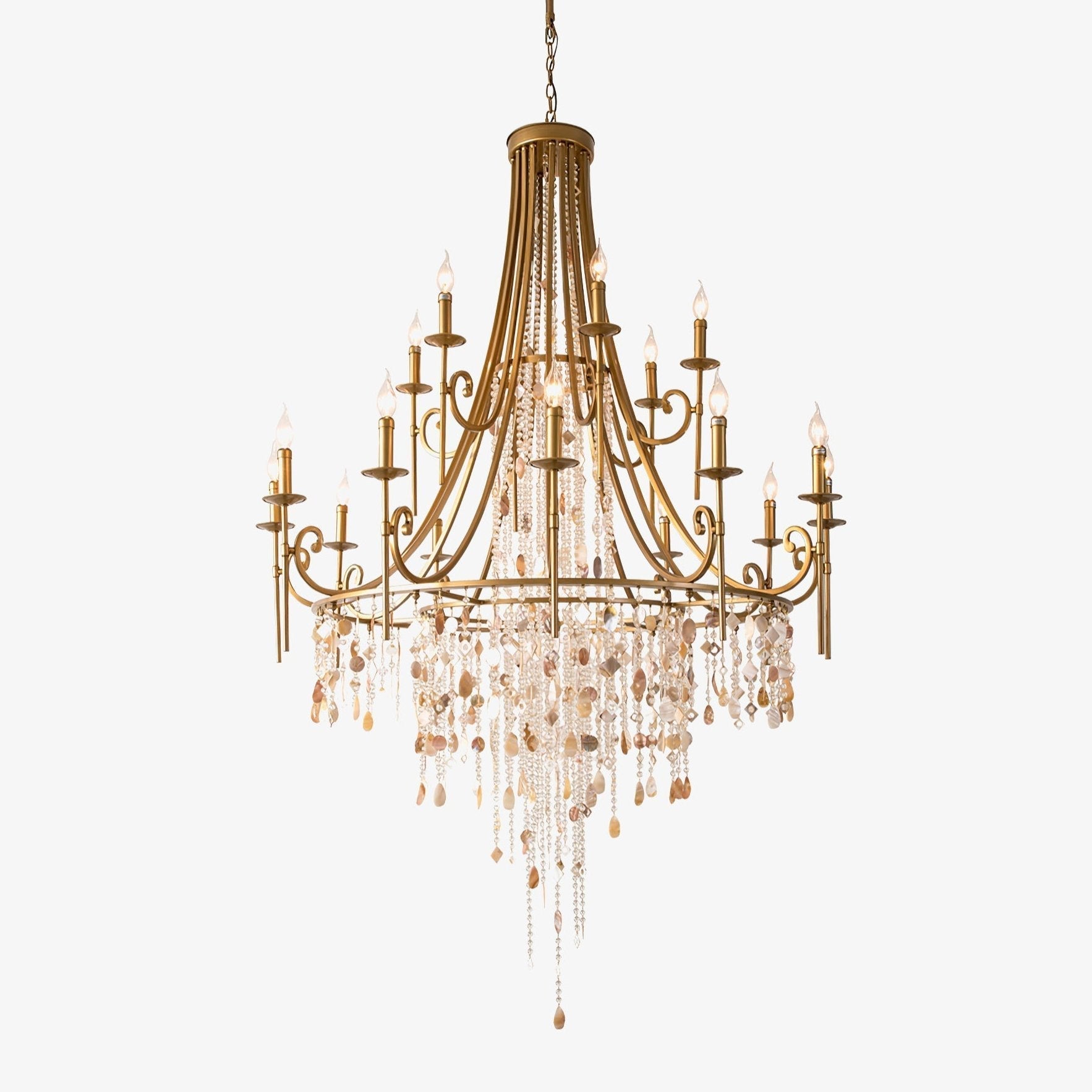 Tatum Lux Shell Crystal Chandelier - Luster Gaze