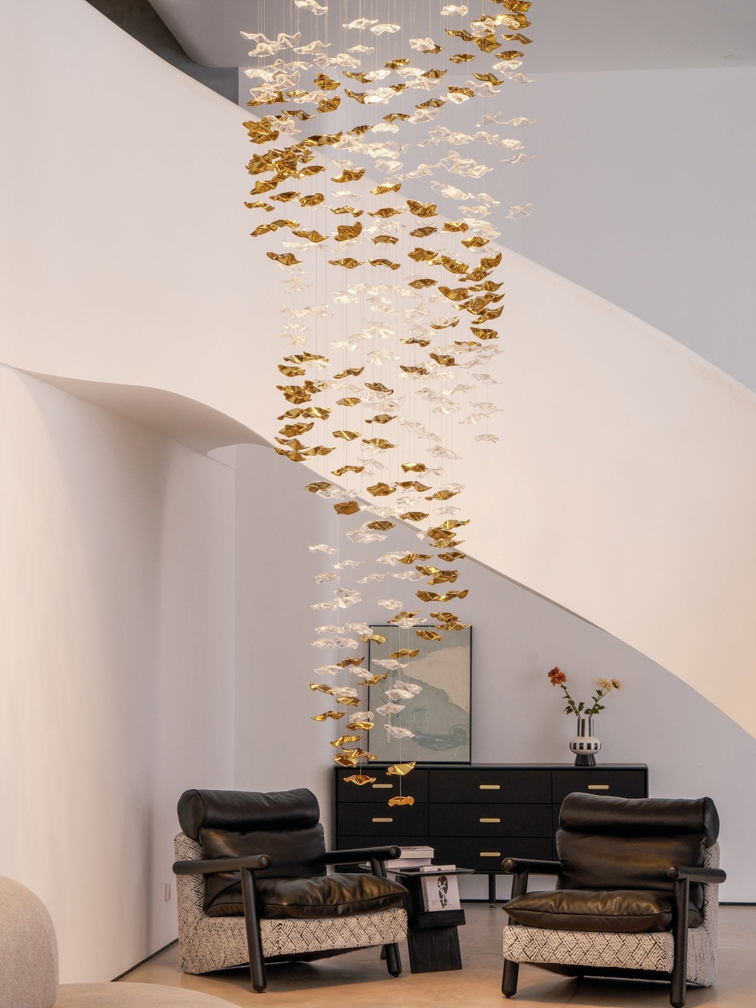 Tidal Stair Crystal Spiral Chandelier