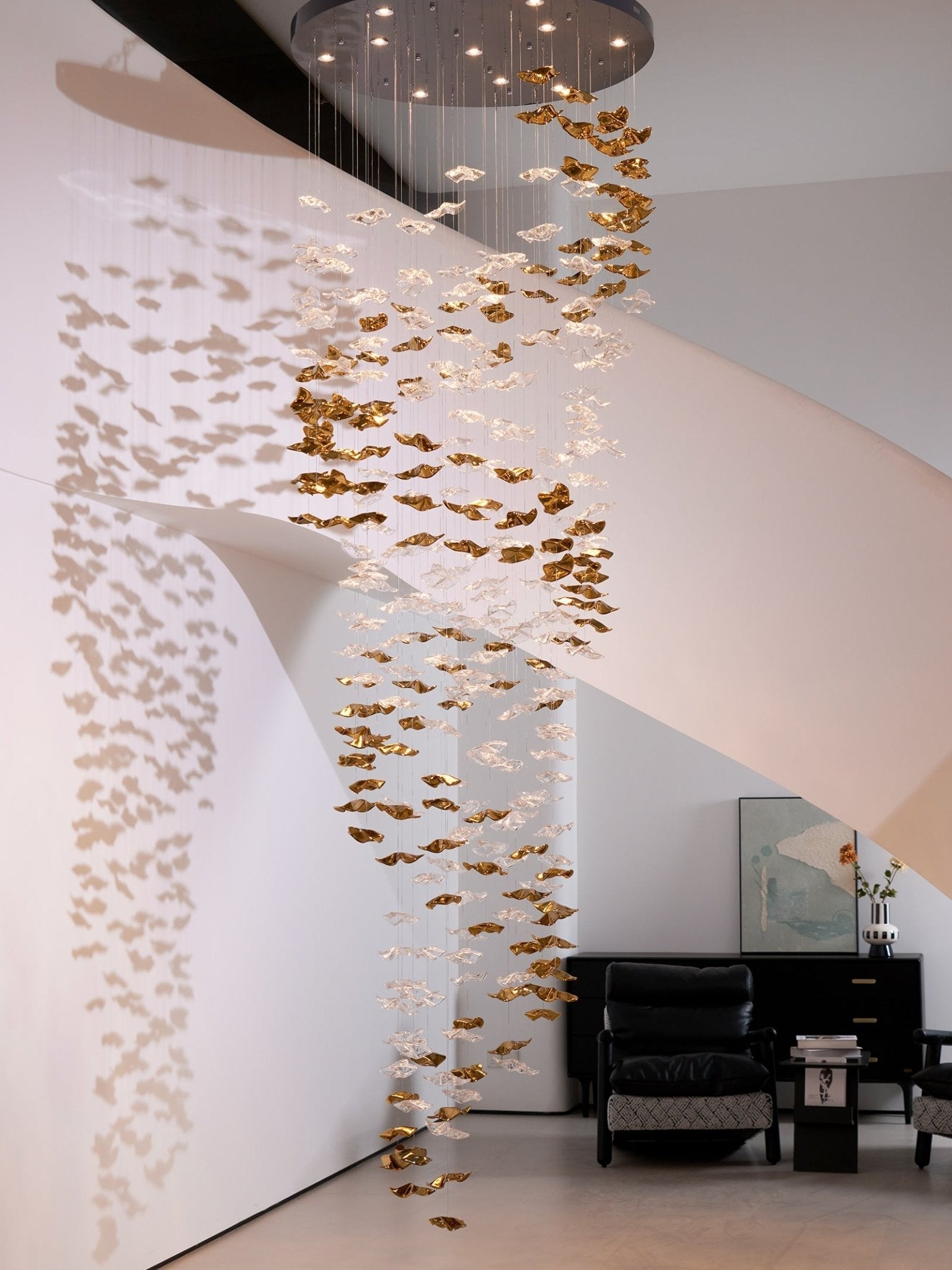 Tidal Stair Crystal Spiral Chandelier