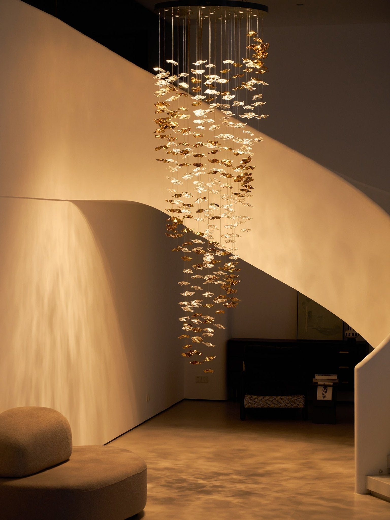 Tidal Stair Crystal Spiral Chandelier