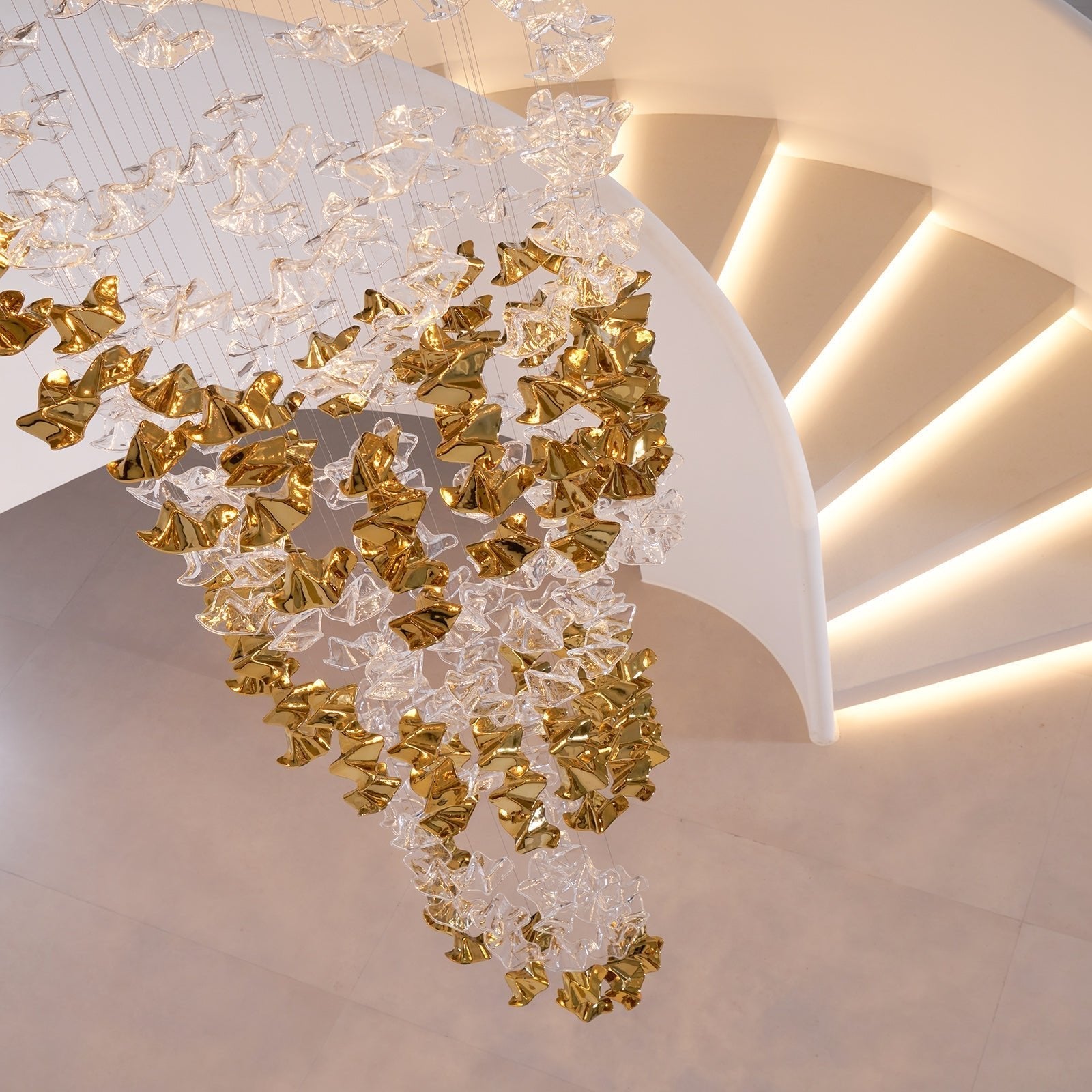 Tidal Stair Crystal Spiral Chandelier