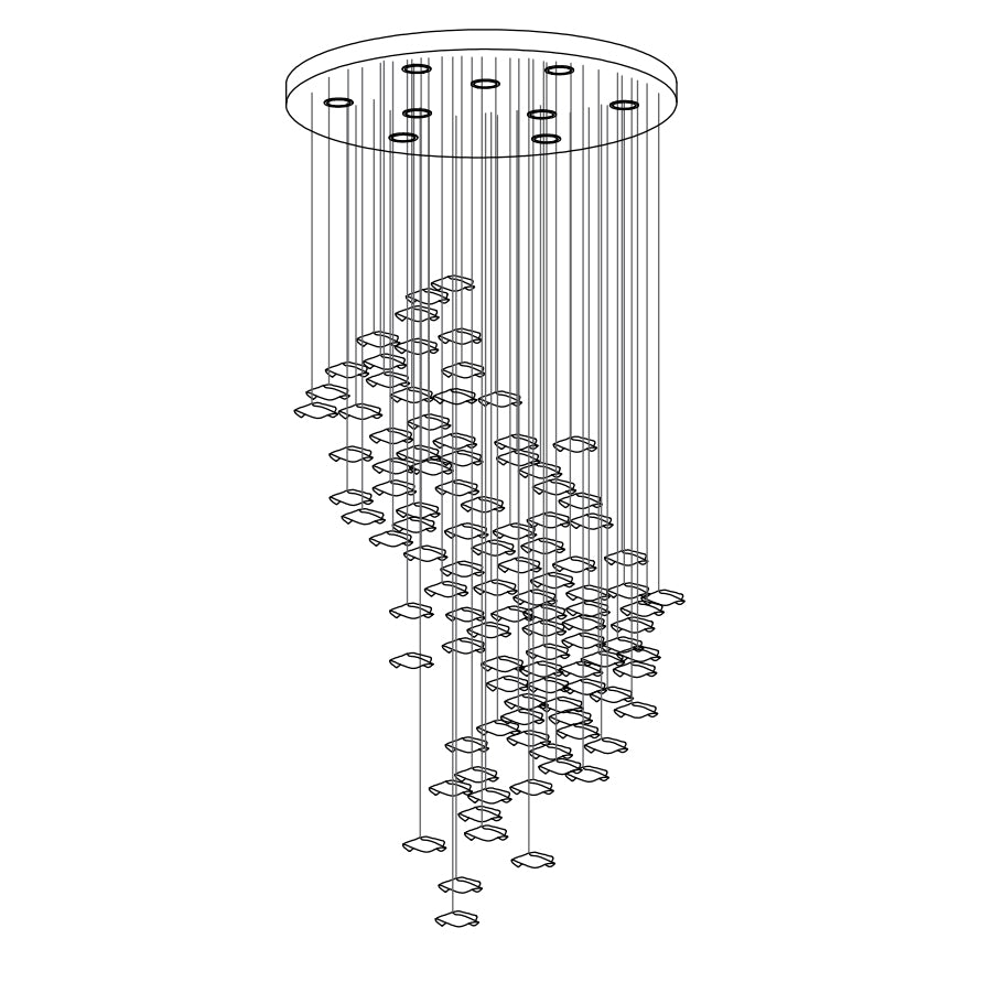 Tidal Stair Crystal Spiral Chandelier