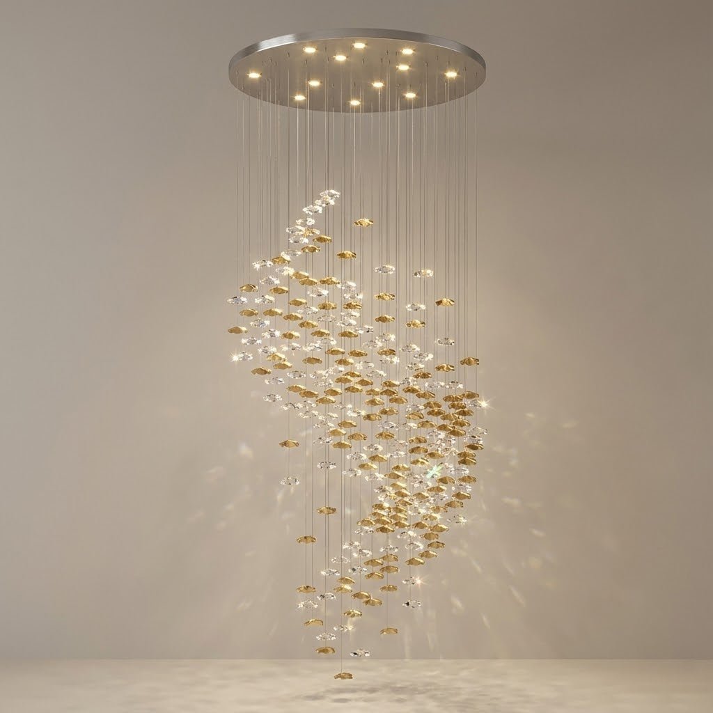 Tidal Stair Crystal Spiral Chandelier