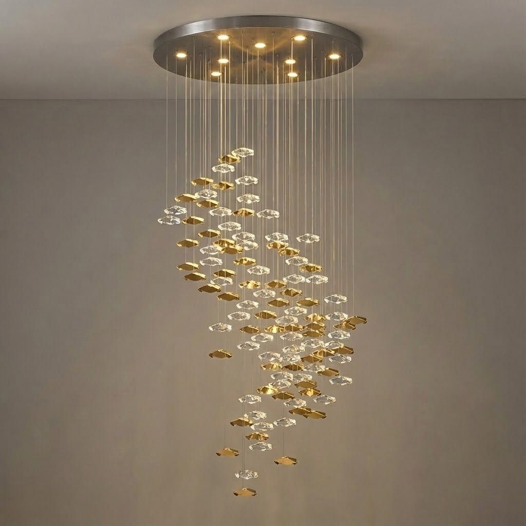 Tidal Stair Crystal Spiral Chandelier