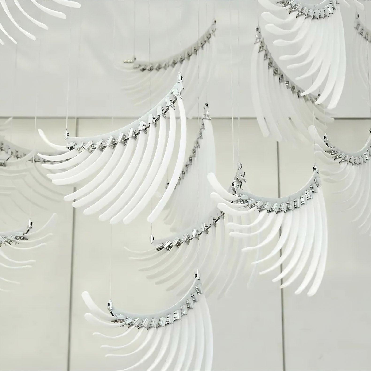 Luster Gaze Aura Petal Tiered LED Chandelier - Background Shot