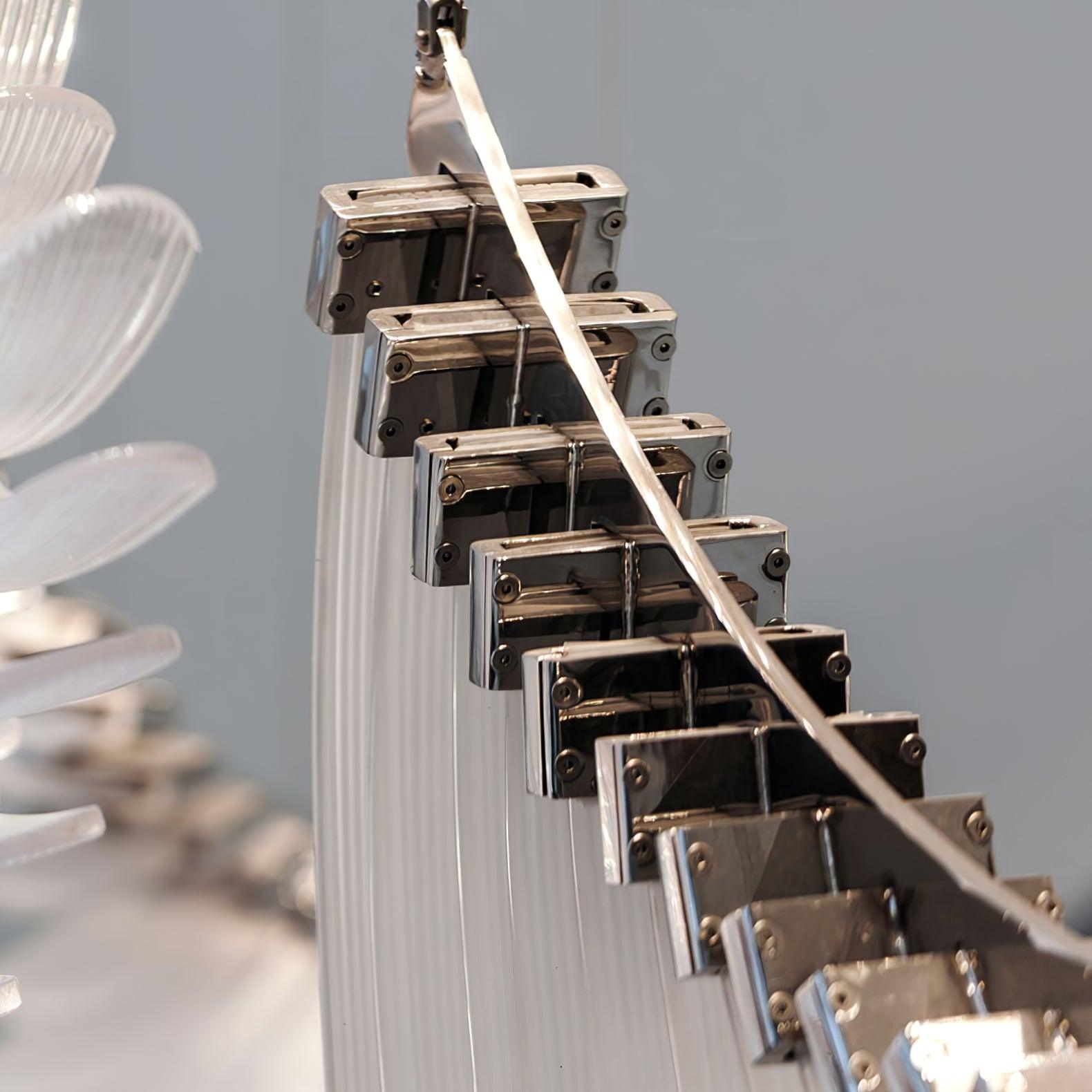 Luster Gaze Aura Petal Tiered LED Chandelier - Background Shot