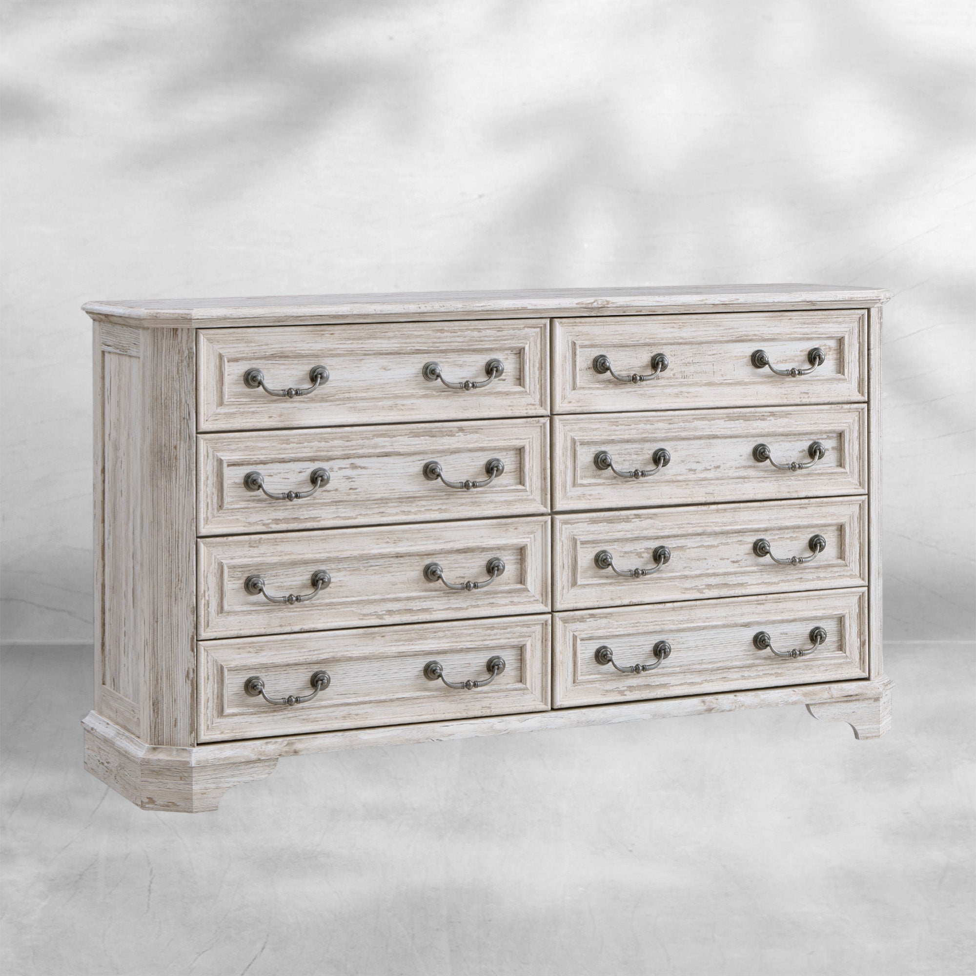 Farmhouse 7 Drawer Dresser Wide Wood Rustic Chest Organizer