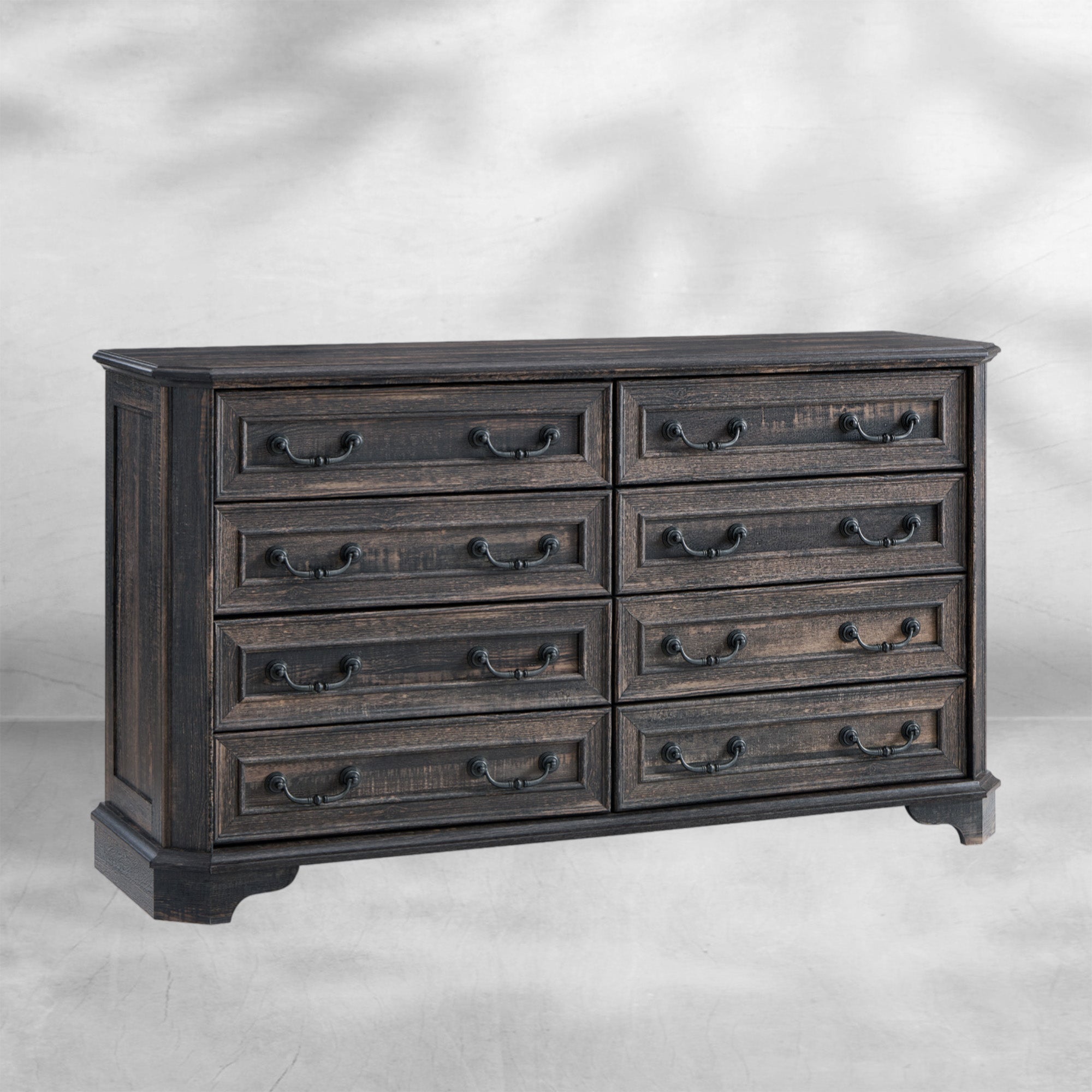 Farmhouse 7 Drawer Dresser Wide Wood Rustic Chest Organizer