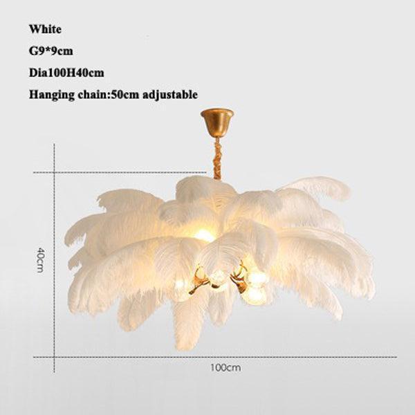 Luster Gaze Veridian Plume Brass Feather Chandelier - Background Shot
